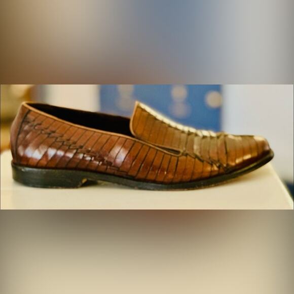 RARE/VINTAGE: Men’s Cole Haan Brown Woven Slip On Loafers Size 9.5D Style# 12984 - Picture 1 of 14
